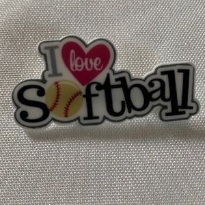NWT. Handmade I Love Softball Small Pin Brooch!